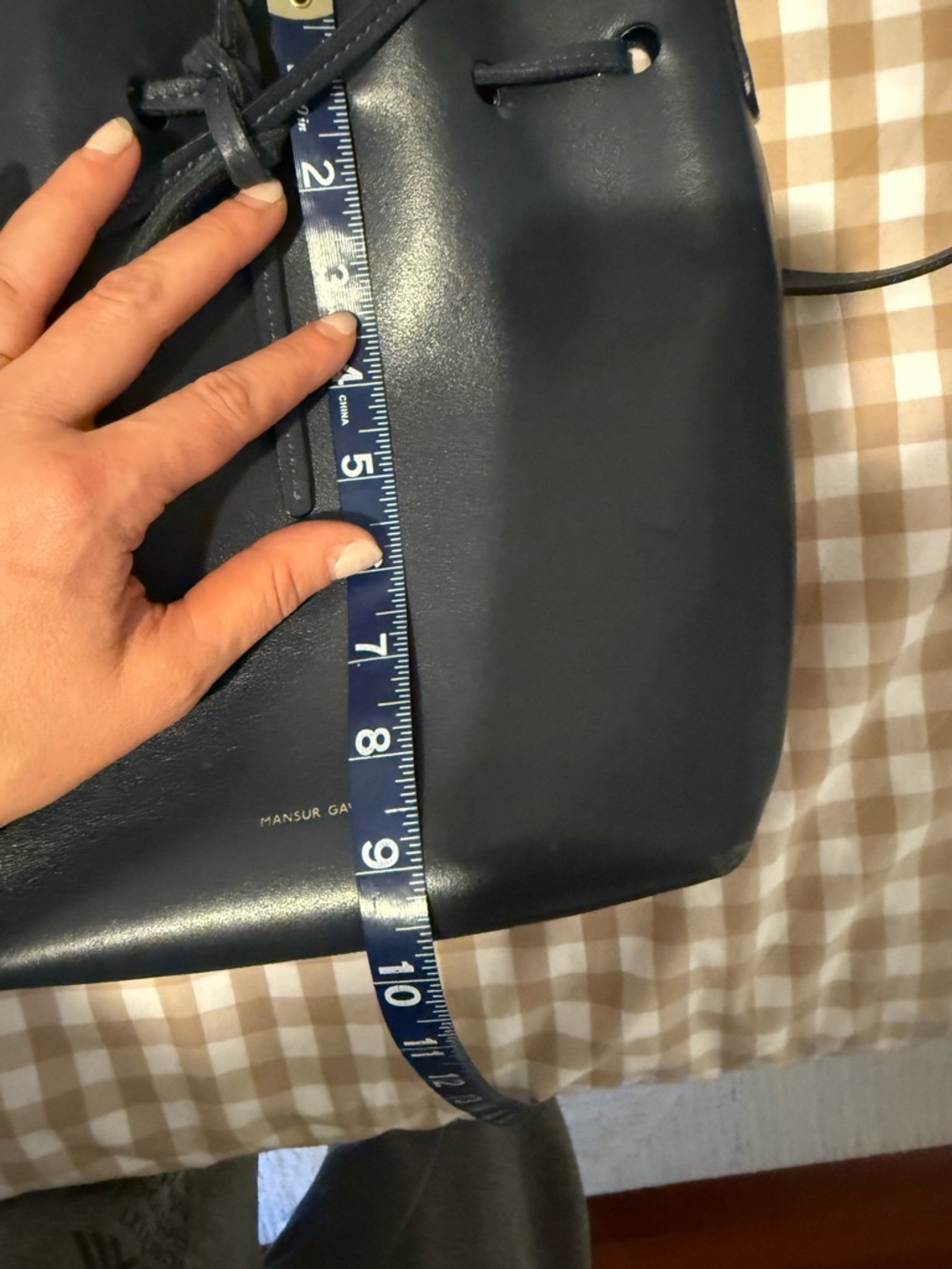 Mansur gavriel navy leather bucket bag - Picture 7 of 8